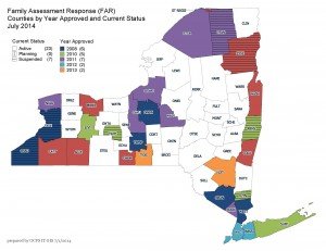 Map of current New York FAR Implementation Counties